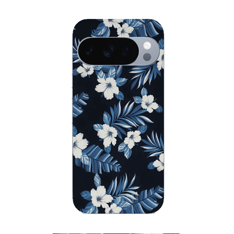 Google Pixel 10 Pro flower blue laves Transparent Silicone TPU Θήκη